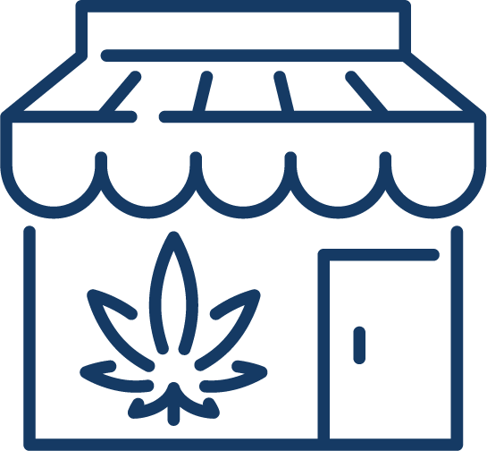 Storefront with Cannabis Leaf