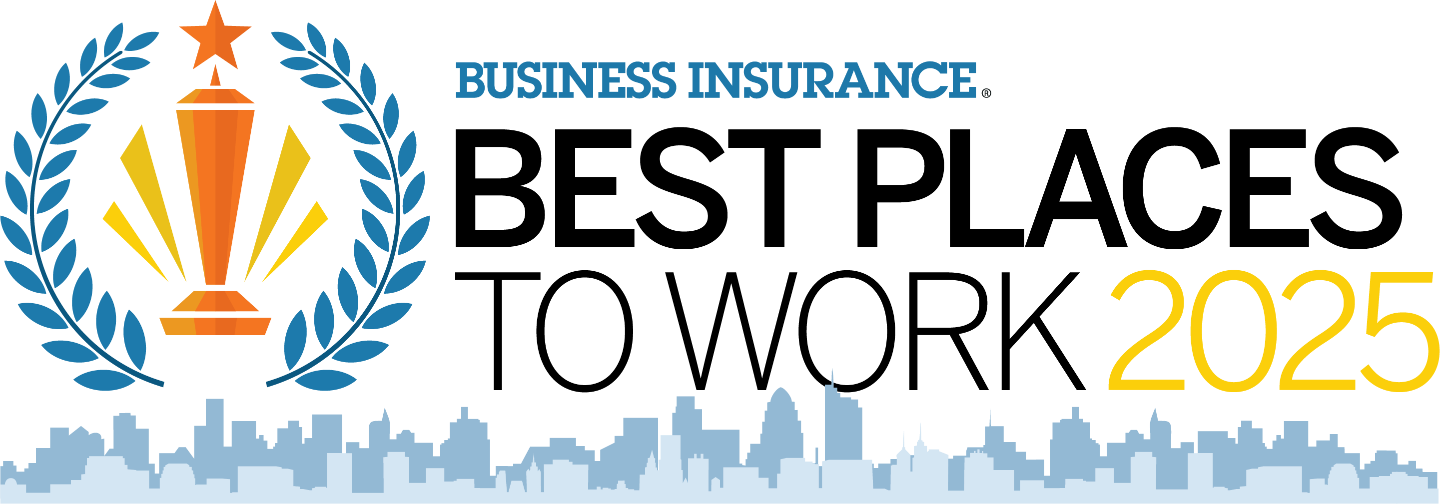 The Business Insurance 2025 Best Places to Work logo.