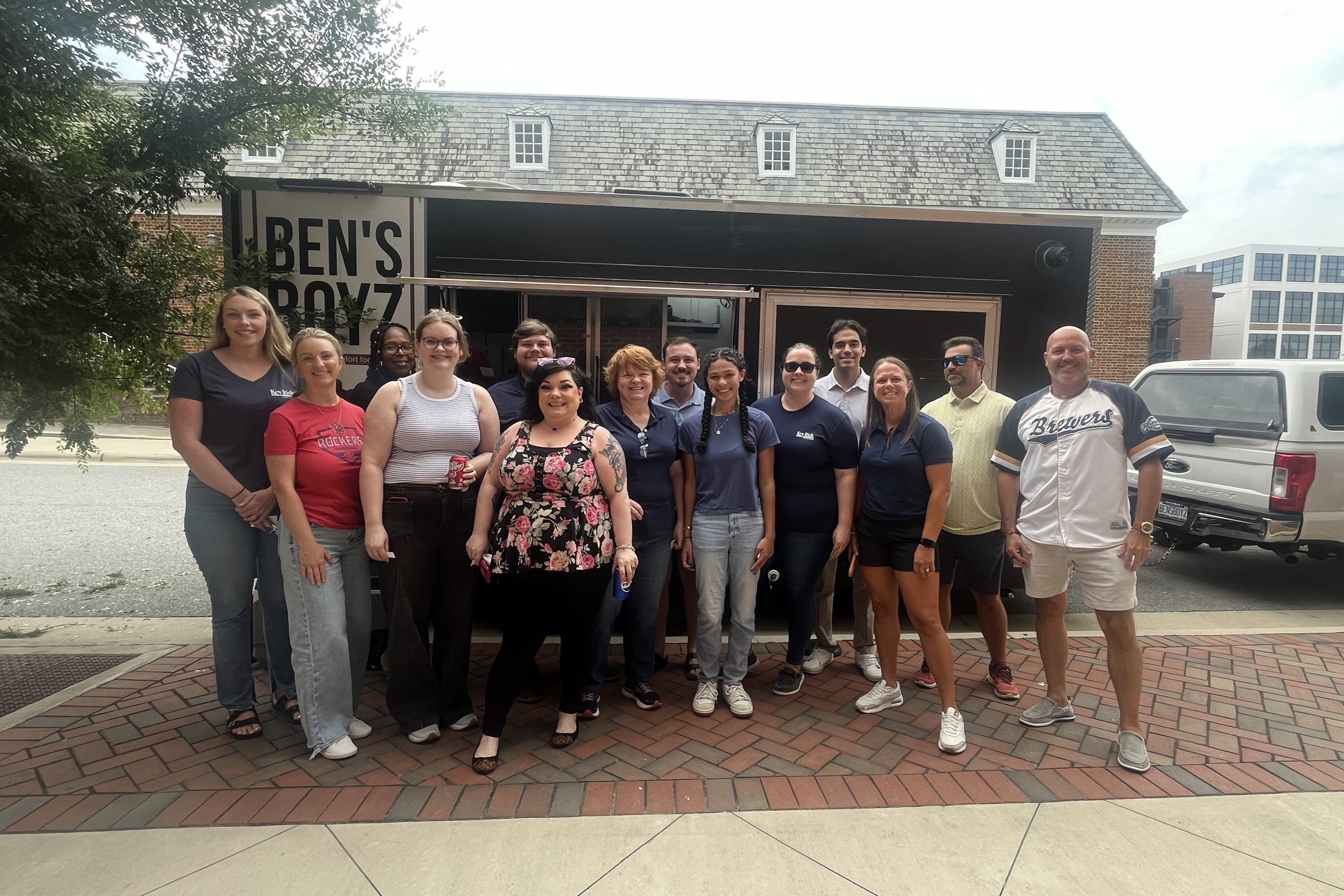 The Key Risk team enjoys a local food truck